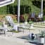Laila Ali Stackable Black & White Striped Sling Patio Barstool