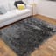 (C198) Eve Silver & Black Shag Area Rug, 4x7