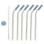 8-Piece Stainless Straw Set, Light Blue