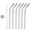 8-Piece Stainless Straw Set, Grey