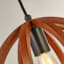 Brown Wood Sphere Hardwire Pendant Light, 12"
