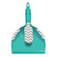 Grey & Teal Chevron Patterned Dustpan & Brush Set