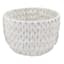 Chunky White Round Fabric Storage Basket, Small