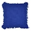 Tracey Boyd Blue Slub Woven Throw Pillow with Fringe, 18"