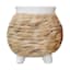 Honeybloom Woven White Ceramic Outdoor Planter, Small