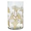 Found & Fable Etched Ginkgo Leaf Glass Hurricane Candle Holder, 10"