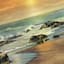 Near Dusk Coastal Canvas Wall Art, 36x24
