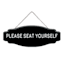 Please Seat Yourself Hanging Wall Sign, 6x16