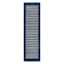 (B856) Honeybloom Roka Blue & White Striped Runner, 2x7