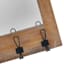 Ty Pennington Metal with Hooks Rectangle Wall Mirror, 24X31