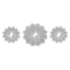 3-Piece Grey Floral Accent Wall Mirror Set, 14"
