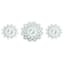 3-Piece White Floral Accent Wall Mirror Set, 14"