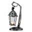 Southern Gothic Black with Silver Finish Halloween Skeleton Lantern, 16.5"