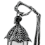 Southern Gothic Black with Silver Finish Halloween Skeleton Lantern, 16.5"