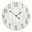 Whitewash Plank Clock With Raised Numbers, 14.5"
