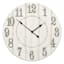 Whitewash Plank Round Wall Clock with Raised Numbers, 14.5"