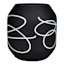 Black & White Abstract Glass Vase, 6"