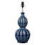 Blue ceramic ribbed medium lamp 19in