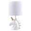 Tiny Dreamers White Ceramic Unicorn Lamp with Shade, 17"