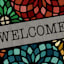 Stained Glass Welcome Doormat, 18x30