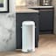 White Retro Pedal Trash Can, 30l