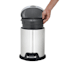 Round White Stainless Steel Pedal Trash Can, 5l