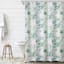 13-Piece Green Watercolor Tie Dye Shower Curtain Set, 72"