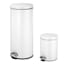 30l White Stainless Steel Trash Can with Bonus 5l Bin