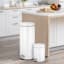 30l White Stainless Steel Trash Can with Bonus 5l Bin