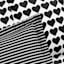 Glambition 3-Piece Black & White Heart Striped Print Essential Comforter Set, Full/Queen