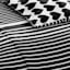 Glambition 3-Piece Black & White Heart Striped Print Essential Comforter Set, Full/Queen