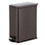 Slim Rectangle Black Stainless Steel Pedal Trash Can, 9.7l