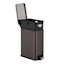 Slim Rectangle Black Stainless Steel Pedal Trash Bin, 9.7l