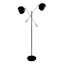 Crosby St. Black 2-Light Finish Floor Lamp with Metal Dome Shade, 60"