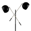 Crosby St. Black 2-Light Finish Floor Lamp with Metal Dome Shade, 60"