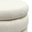 Crosby St. Pax Boucle Round Storage Ottoman, Cream