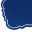 Set of 4 Embroidered Blue Scalloped Placemats