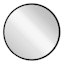 Black Wooden Round Wall Mirror, 28"
