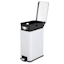 White Rectangle Pedal Trash Can, 9.7l