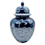 Blue Ceramic Jar, 12"