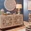 Found & Fable 4-Door Carved Sideboard, Natural