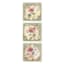 3-Piece Antique Floral Art Wooden Wall Decor, 8"