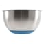Stainless Steel Mixing Bowl with Blue Non-Skid Base, 5qt