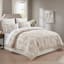 Honeybloom 6-Piece Neutral Jacquard Comforter Set, Full/Queen