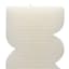 Crosby St. White Unscented Modern Wavy Pillar Candle, 3x8