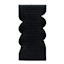 Crosby St. Black Unscented Modern Wavy Pillar Candle, 3x8
