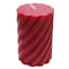Willow Crossley Red Unscented Twisted Pillar Candle, 3x4