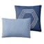 8-Piece Blue Hexagon Striped Essential Comforter Set, Full