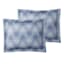 8-Piece Blue Hexagon Striped Comforter Set, Queen