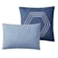 8-Piece Blue Hexagon Striped Comforter Set, Queen